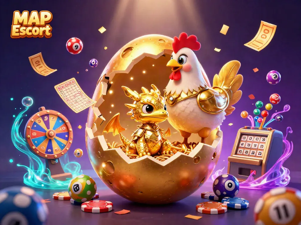 Engage with exciting MAP Escort activities featuring a golden dragon amidst vibrant casino elements.