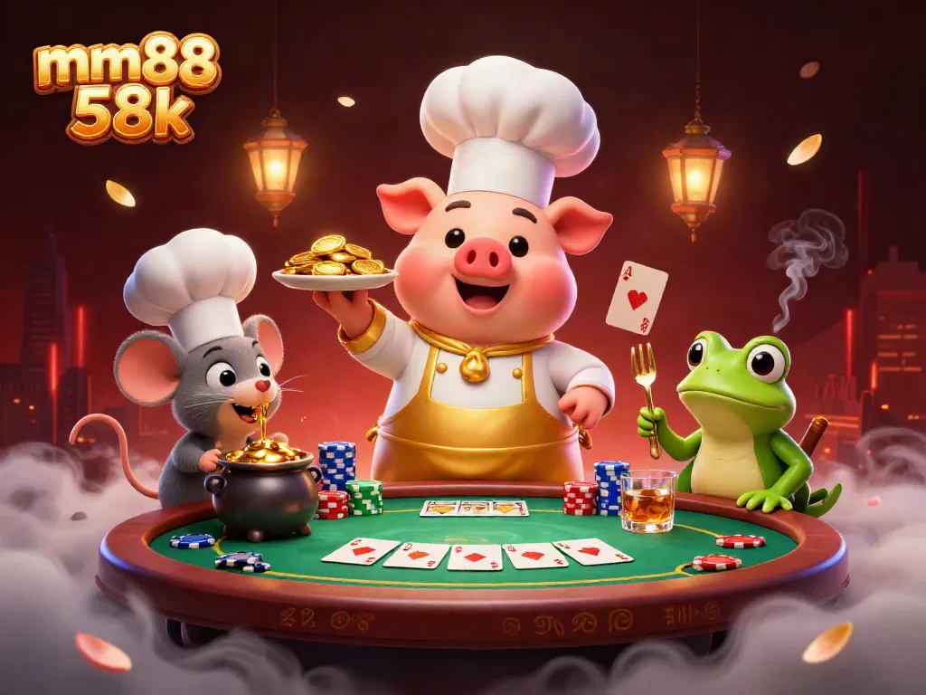 Experience thrilling casino action with mm88 58k in this vibrant 3D illustration.